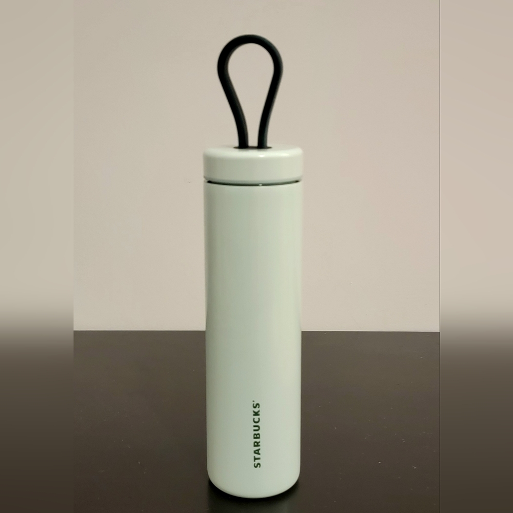 NWT Starbucks 12SS Mint Coffee Leaf Etching Stainless Steel Water Bottle 12oz